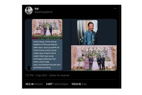 Viral Editan Foto Pengantin Bersama Ayah yang Sudah Meninggal Dunia, Ini Ceritanya