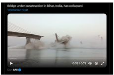 Detik-detik Runtuhnya Jembatan yang Sedang Dibangun di India