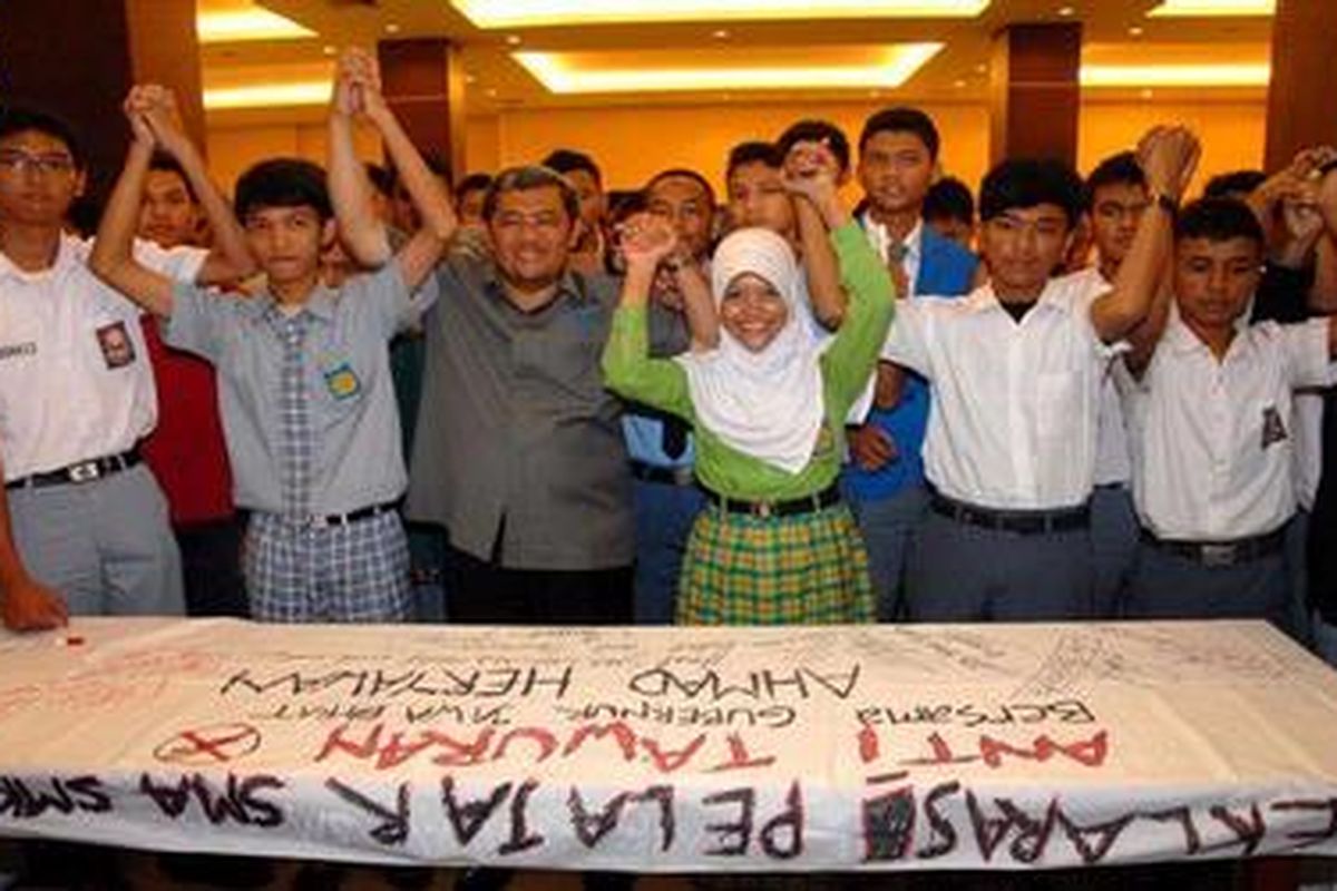 Deklarasi pelajar antitawuran di Depok, Selasa (6/11/2012).