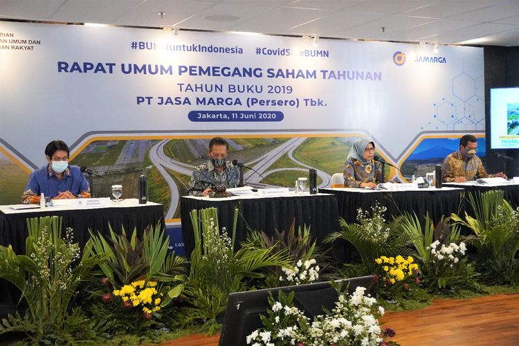 Rapat Umum Pemegang Saham Tahunan (RUPST) Jasa Marga, Kamis (11/6/2020).
