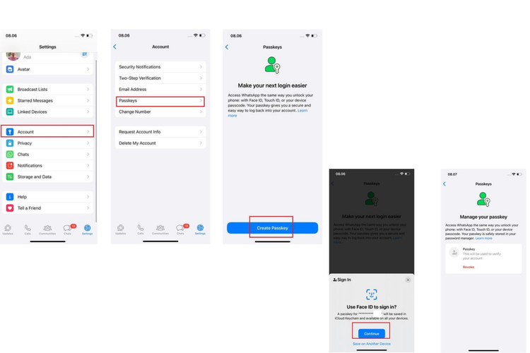 Ilustrasi cara aktifkan passkey di iphone