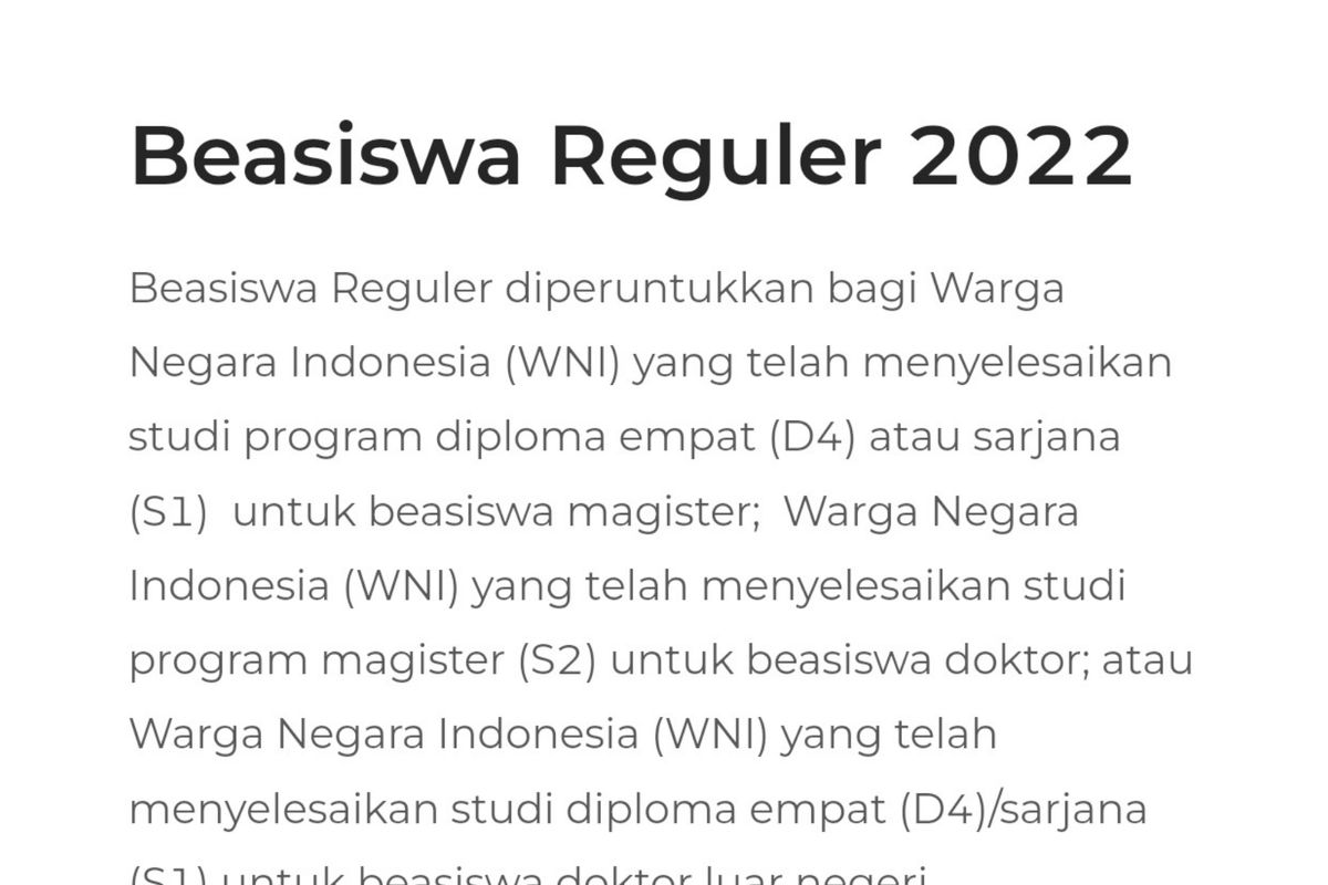 Beasiswa LPDP reguler. 