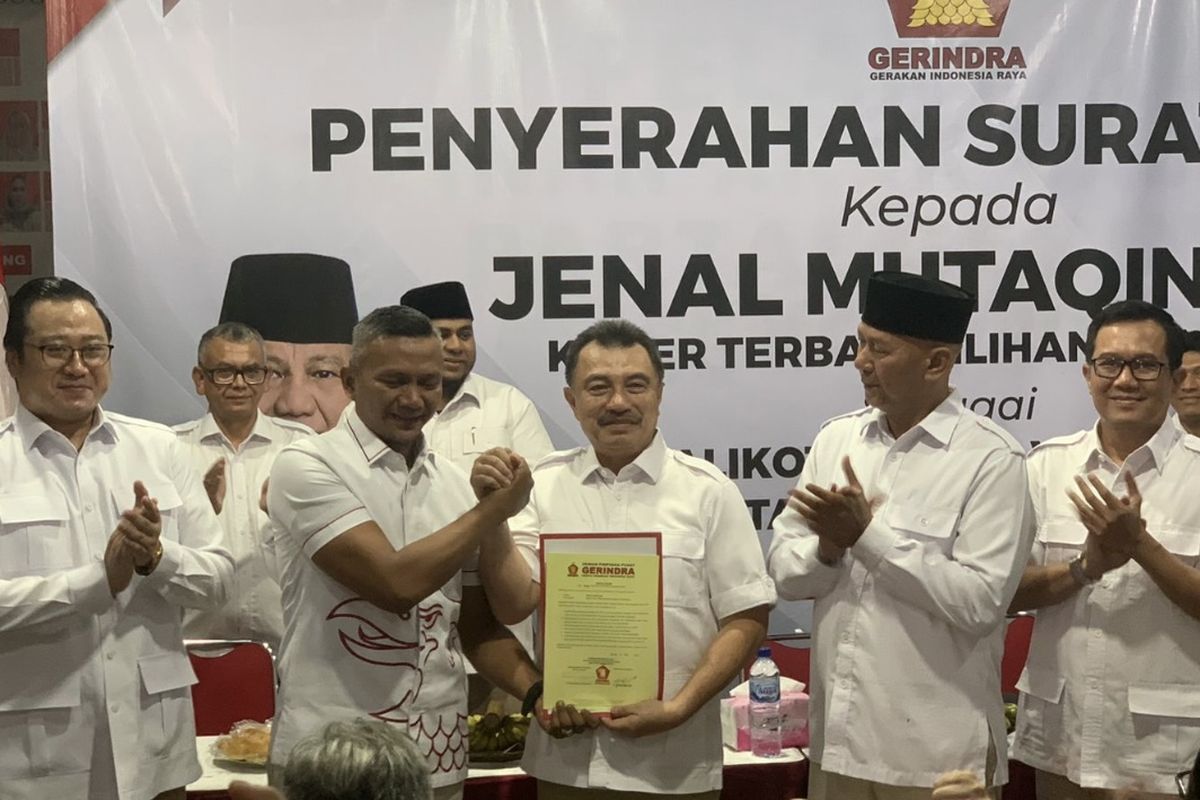 Partai Gerindra Beri Surat Tugas untuk Jaenal Mutaqin Maju Pilkada Kota Bogor