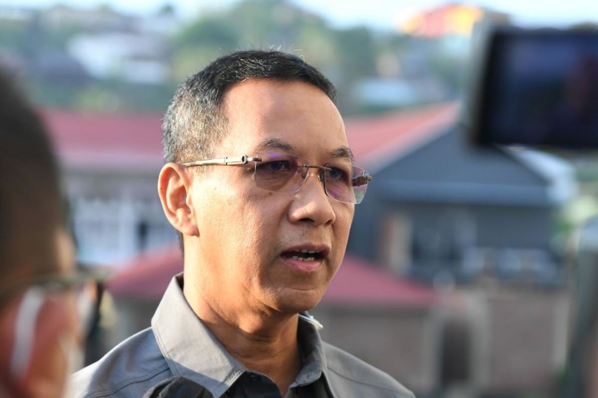 Kepala Sekretariat Presiden (Kasetpres) Heru Budi Hartono saat memberikan keterangan pers di Sulawesi Tenggara, Selasa (27/9/2022).