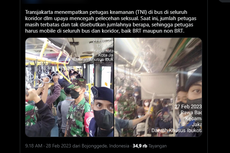 Viral, Twit soal Petugas TNI Berjaga-jaga di Koridor Bus, Ini Penjelasan Transjakarta 