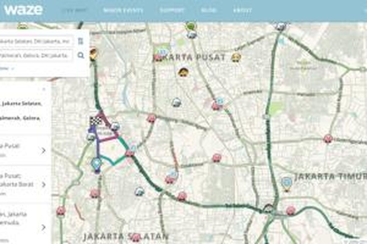 Waze bertukar informasi dengan pemerintah kota Jakarta.