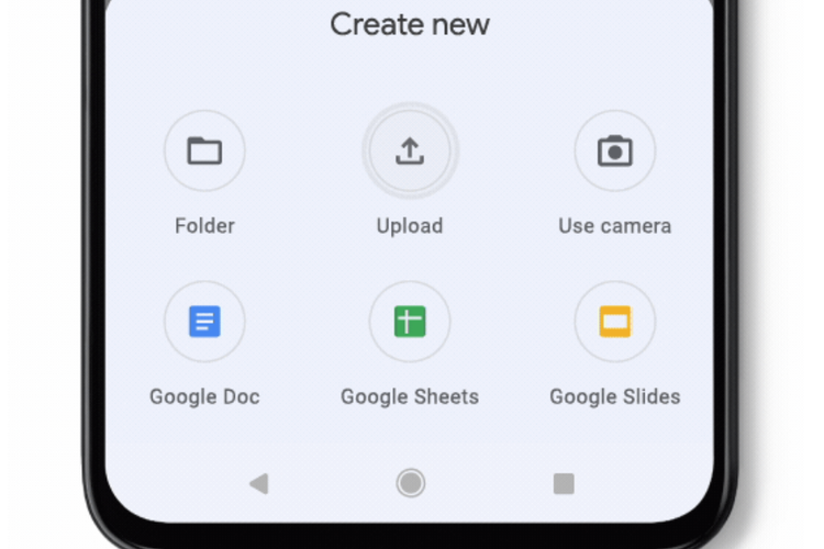 Ilustrasi cara upload foto ke Google Drive lewat HP Android.