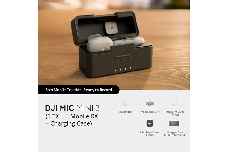 DJI menghadirkan beberapa paket penjualan, mulai dari satu transmitter hingga bundel lengkap dengan dua transmitter, receiver, dan charging case.
