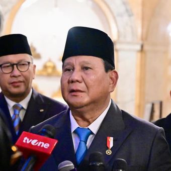 Presiden RI Prabowo Subianto di Kantor PM Inggris yang berlokasi di London, Selasa (20/1/2026).