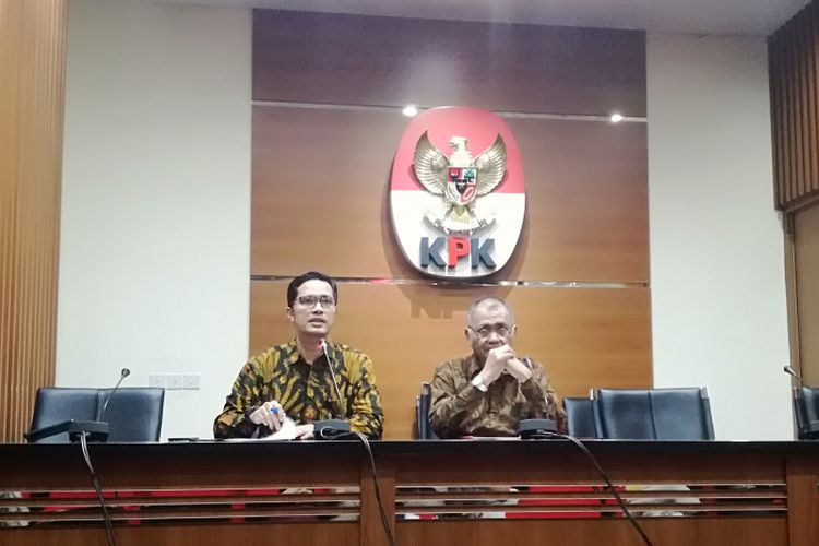 Juru Bicara KPK Febri Diansyah dan Ketua KPK Agus Rahardjo