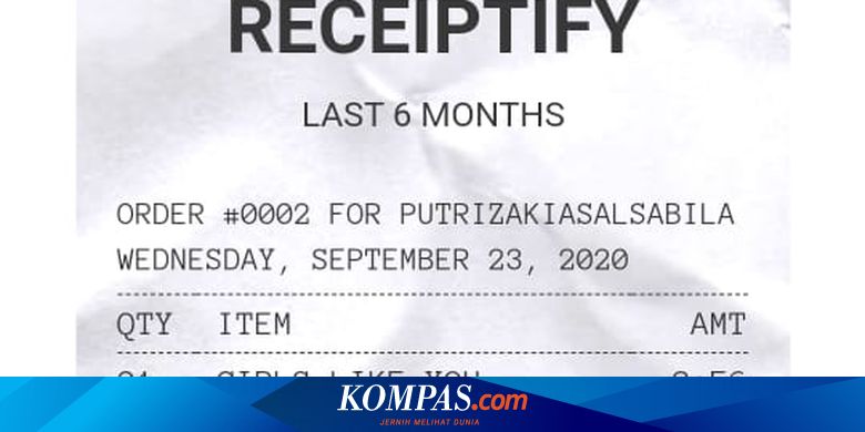 Cara Bikin Receiptify Daftar Lagu Yang Menyerupai Setruk Belanja Halaman All Kompas Com