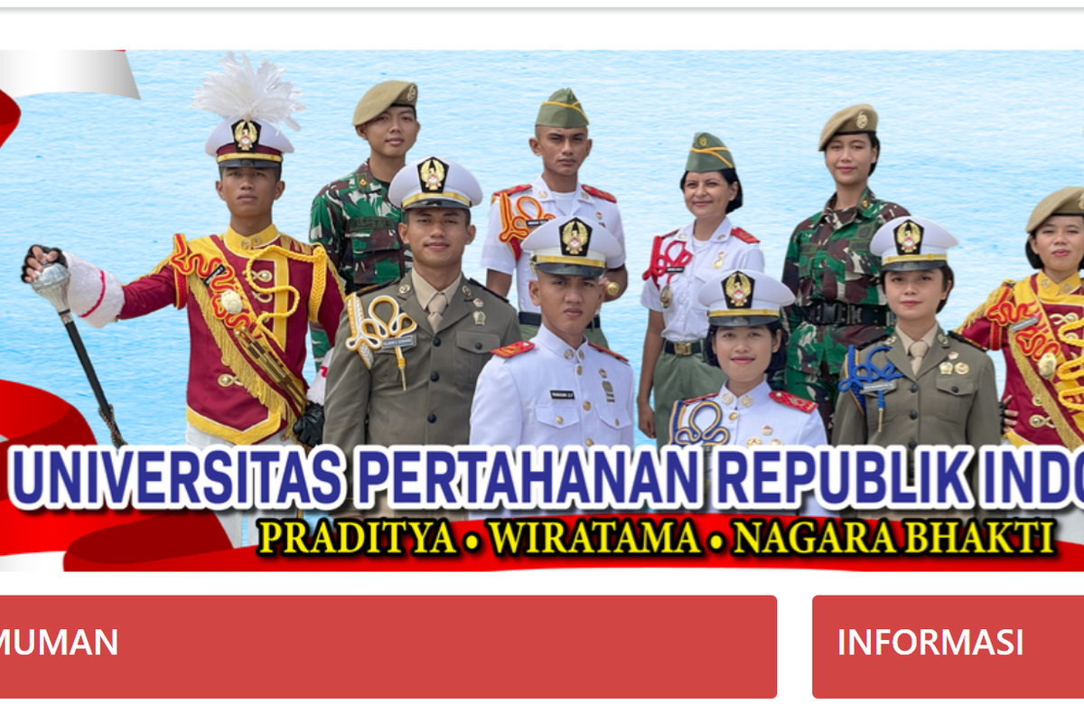 Pendafatran calon mahasiswa baru program Sarjana (S1) Universitas Pertahanan RI tahun akademik 2025/2026 dibuka pada tanggal 1-28 Februari.

