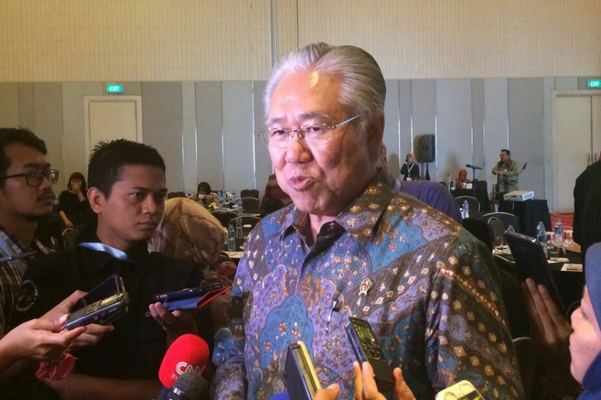 Menteri Perdagangan (Mendag) Enggartiasto Lukita disela-sela acara International Conference and Call For Paper di Cikini, Jakarta, Selasa (5/8/2017).
