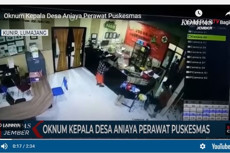 Seorang kepala desa di Kabupaten Lumajang, Jawa Timur, dilaporkan ke Polsek Kunir karena diduga menganiaya seorang perawat di ruang unit gawat darurat Puskesmas Kunir, Lumajang.