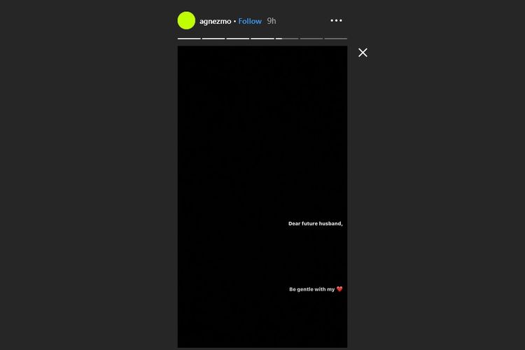 Bidik layar salah satu postingan Instagram Agnez Mo.