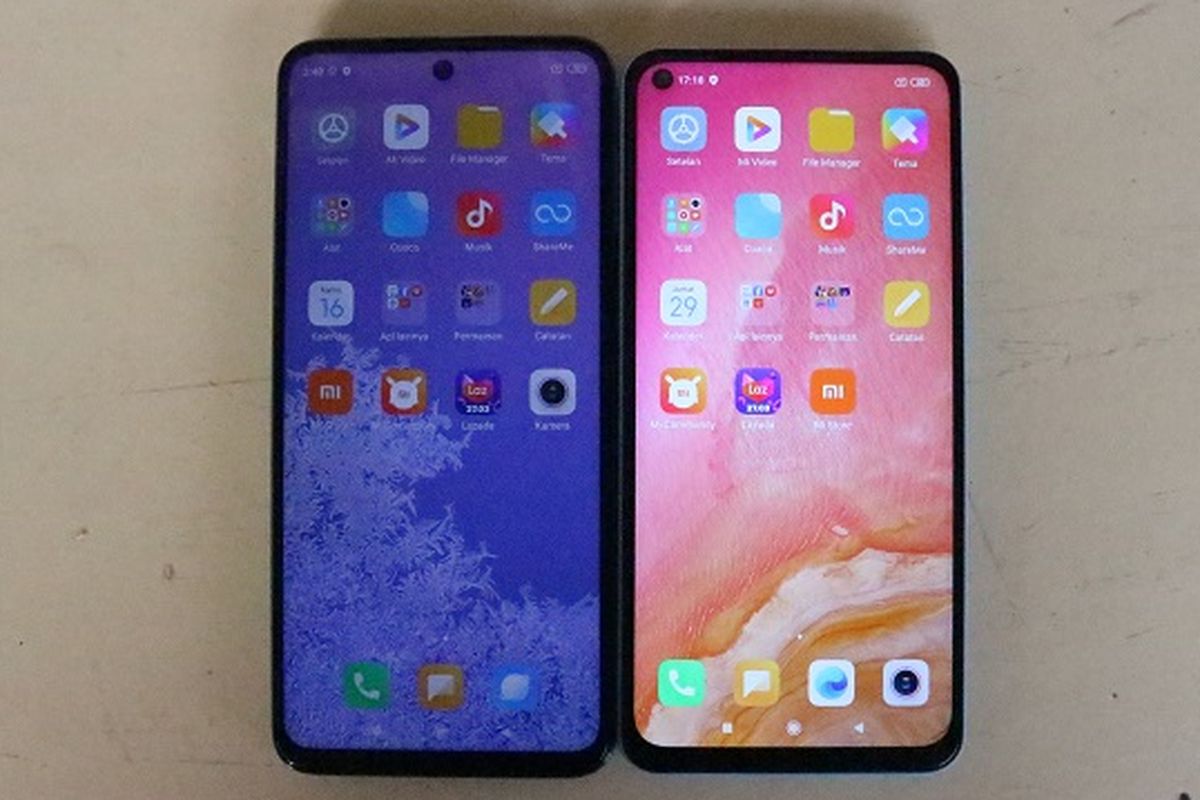 (ki-ka) Tampak depan Redmoi Note 9 Pro dan Redmi Note 9