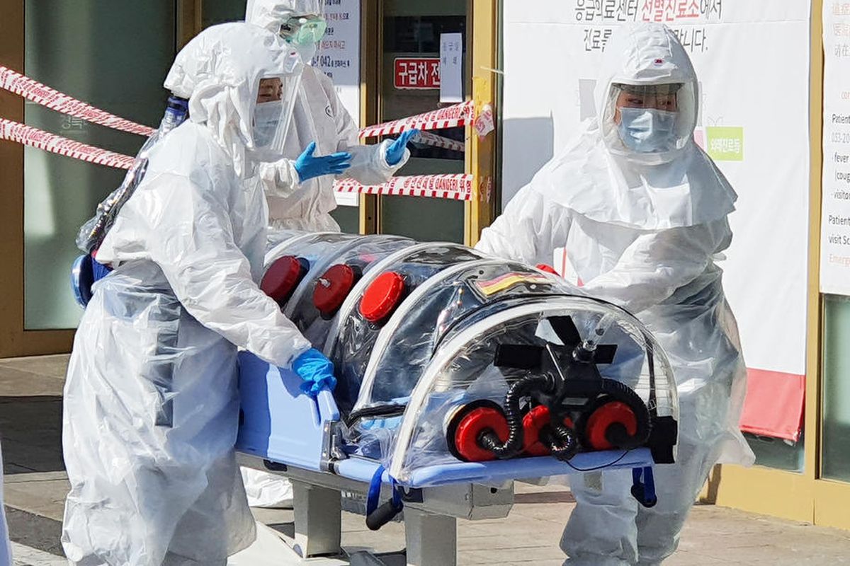 Pasien suspect virus corona di Daegu Korea Selatan  EPA-EFE/YONHAP SOUTH KOREA OUT