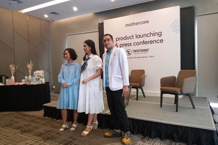 Acara peluncuran produk twistshake dari Mothercare di Novotel Cikini, Jakarta Pusat, Senin (20/6/2022).