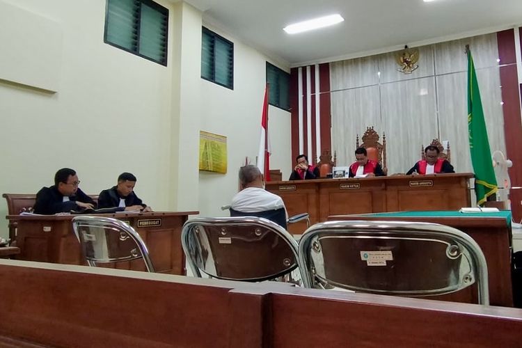 Suasana sidang vonis kredit fiktif bank BUMN Tanjung Karang dengan terdakwa M Yazid (eks penyelia penjualan) di Pengadilan Tipikor Tanjung Karang, Kamis (26/10/2023).