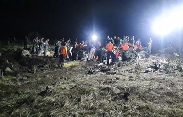 Proses evakuasi jatuhnya pesawat T-50i Golden Eagle di Blora