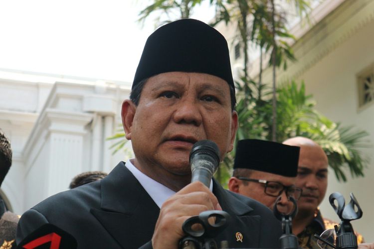 Menteri Pertahanan Prabowo Subianto usai dilantik Presiden Joko Widodo