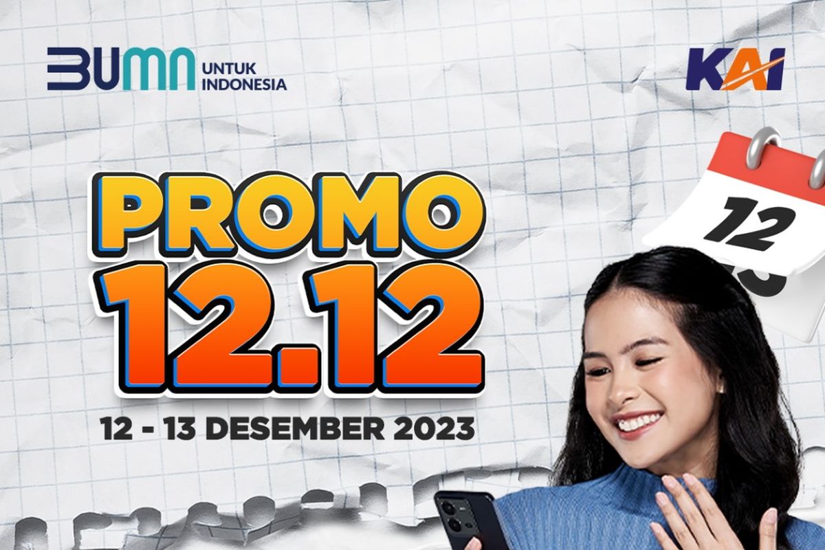 PT Kereta Api Indonesia (KAI) menggelar promo 12.12 dengan diskon pembelian tiket kereta api (KA) sebesar 20 persen.