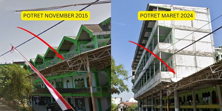 Potret Ponpes Al Khoziny di Sidoarjo, Jawa Timur dari tahun ke tahun. 