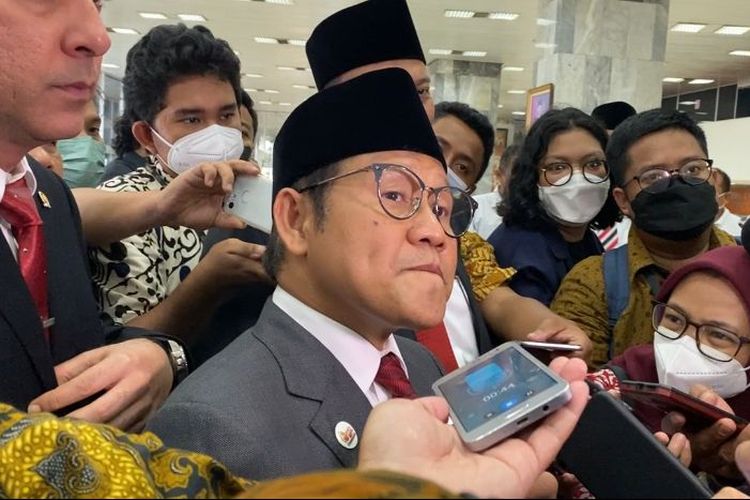 Ketua Umum Partai Kebangkitan Bangsa (PKB) Muhaimin Iskandar ditemui di kompleks Parlemen, Senayan, Jakarta, Selasa (16/8/2022). 