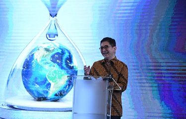 Ketua Umum Kadin Indonesia Arsjad Rasjid dalam acara B20 Investment Forum. 

