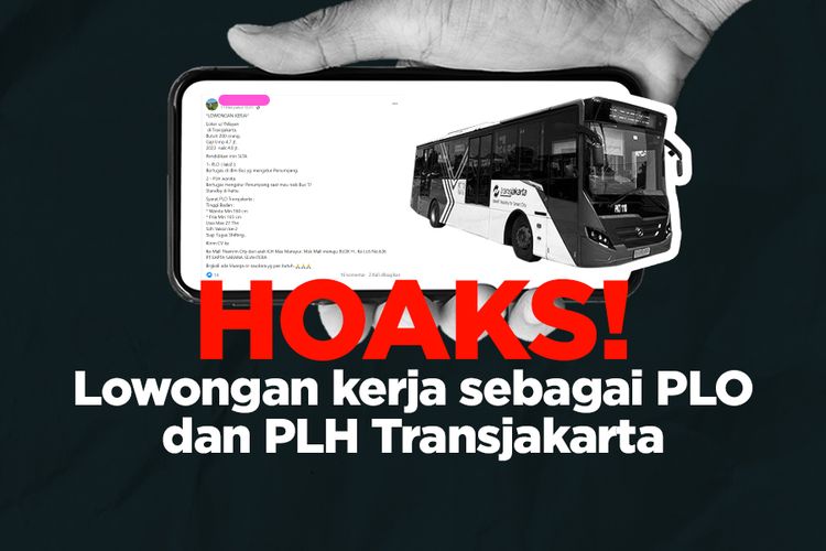 HOAKS! Lowongan kerja sebagai PLO dan PLH Transjakarta