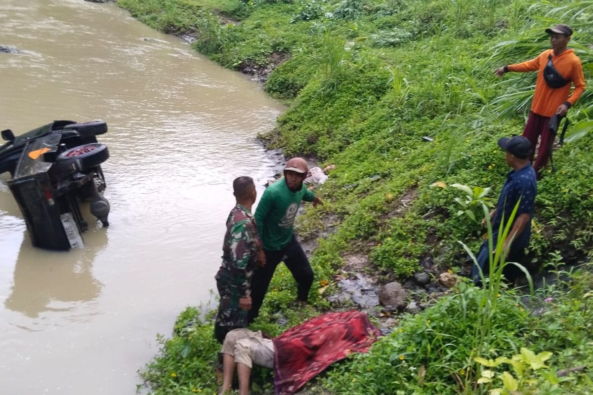 Pikap Terjun ke Sungai di Kebumen, 1 Orang Tewas, 1 Luka Berat 