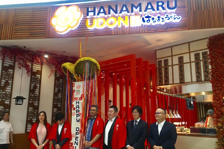 Pembukaan gerai Hanamaru Udon di Lippo Mall Puri, Jakarta, Jumat (31/8/2018).  