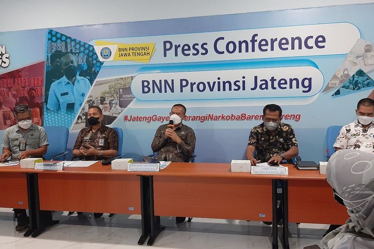 Konferensi pers BNNP Jateng, Rabu (29/12/2021)