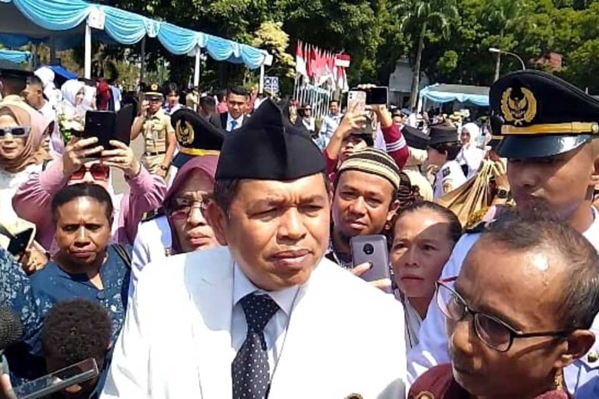 Gubernur Jawa Barat Dedi Mulyadi di IPDN Jatinangor, Sumedang, Jabar, Senin (28/7/2025). KOMPAS.com/AAM AMINULLAH