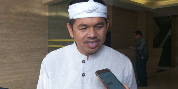 Calon Wakil Gubernur Jawa Barat (Jabar) Dedi Mulyadi saat ditemui di kantor DPP Partai Golkar, Slipi, Jakarta Barat, Senin (2/7/2018).  