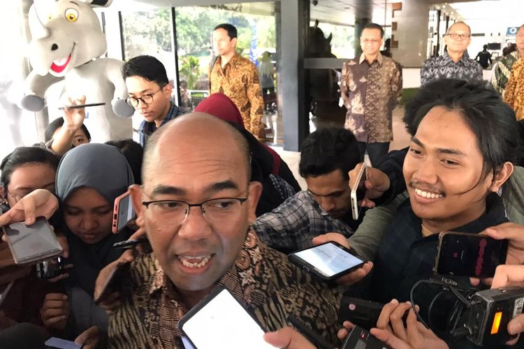 Direktur Utama MIND ID Orias Petrus Moedak di Kementerian BUMN, Jakarta, Senin (25/11/2019).