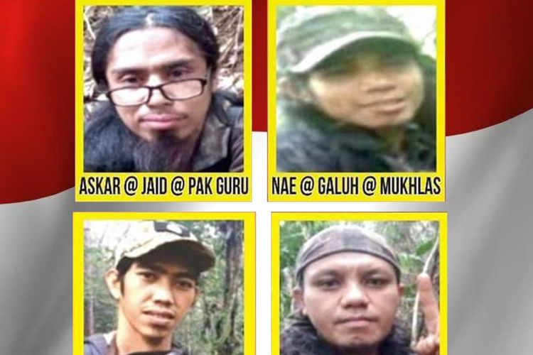 Foto/Selembaran Foto Empat orang sisa DPO Teroris  Poso