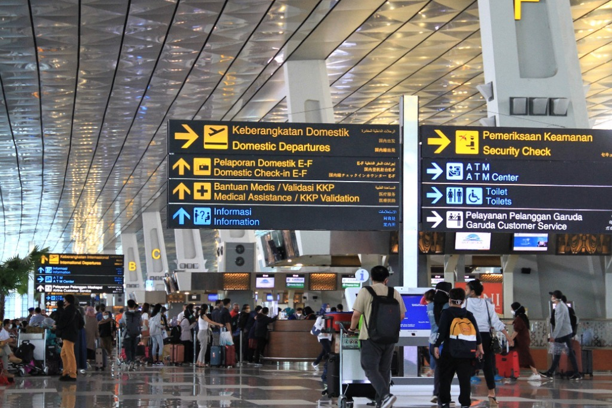 Suasana di Terminal 3 Bandara Internasional Soekarno-Hatta, Tangerang. 