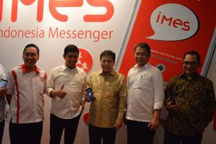 Seremoni pada peluncuran aplikasi Indonesia Messenger, Sabtu (28/2/2015).