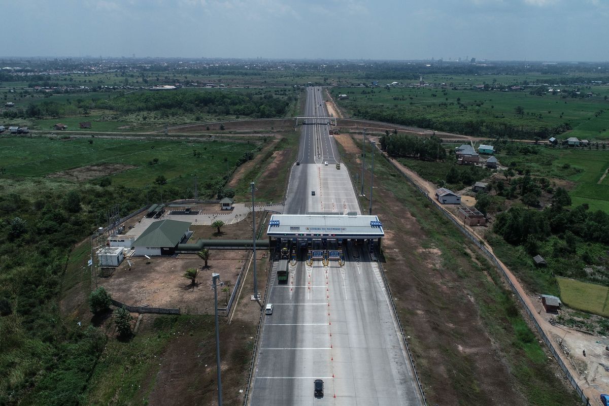 Gerbang Tol Palembang, Sumatera Selatan, Jumat (30/8/2019).