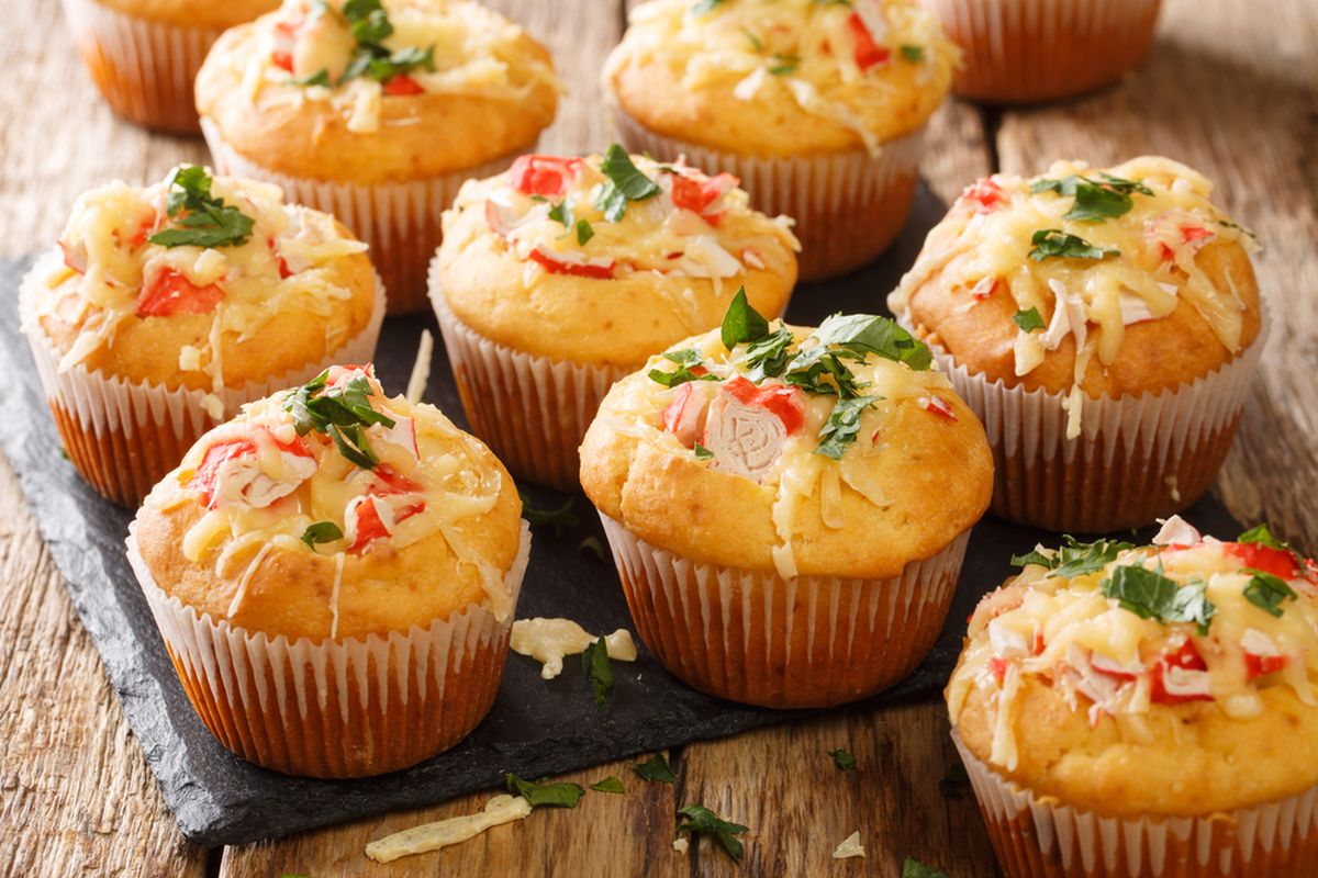 Ilustrasi kue muffin gurih. 