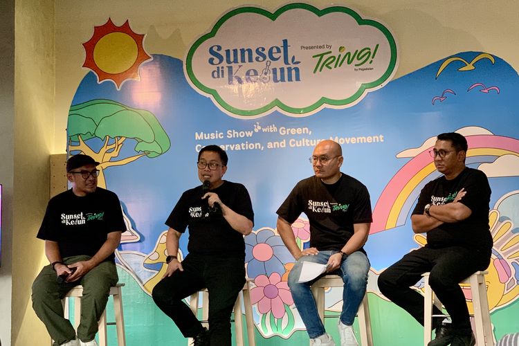 Konferensi pers festival musik Sunset di Kebun 2026 atau Sunset di Kebun Series 2026, berlangsung di Mal Senayan Park, Jakarta Selatan pada Selasa (5/5/2026).