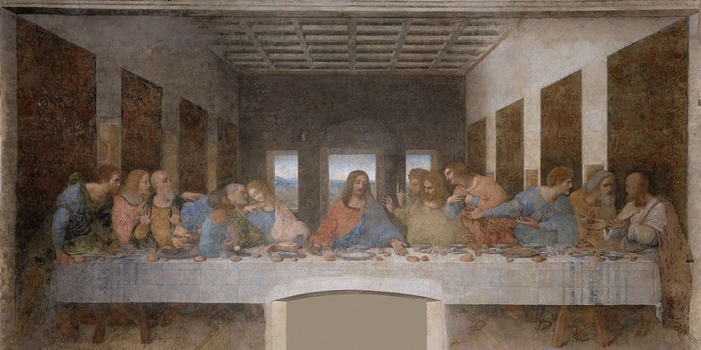 karya populer Leonardo da Vinci, lukisan The Last Supper.