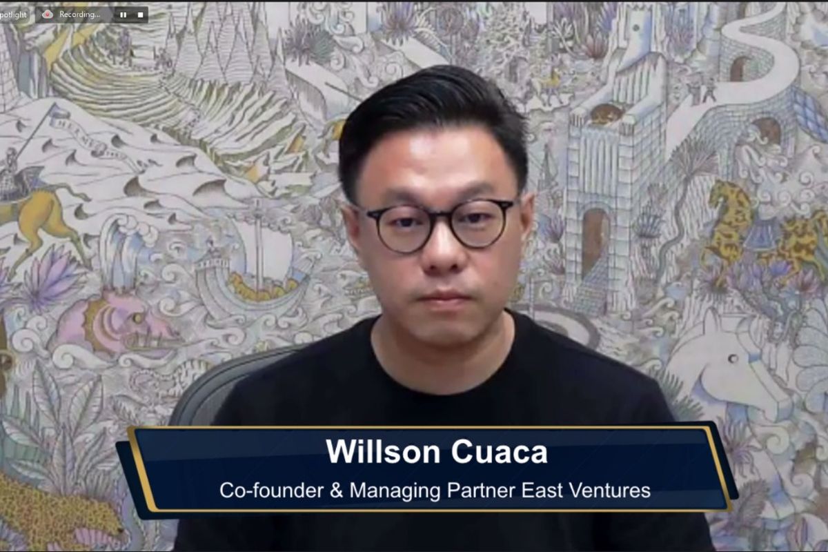 Co-Founder & Managing Partner East Ventures Willson Cuacadalam peluncuran East Ventures Digital Competitiveness Index 2021 oleh Katadata Insight Center yang disiarkan secara virtual, Senin (15/3/2021). 
