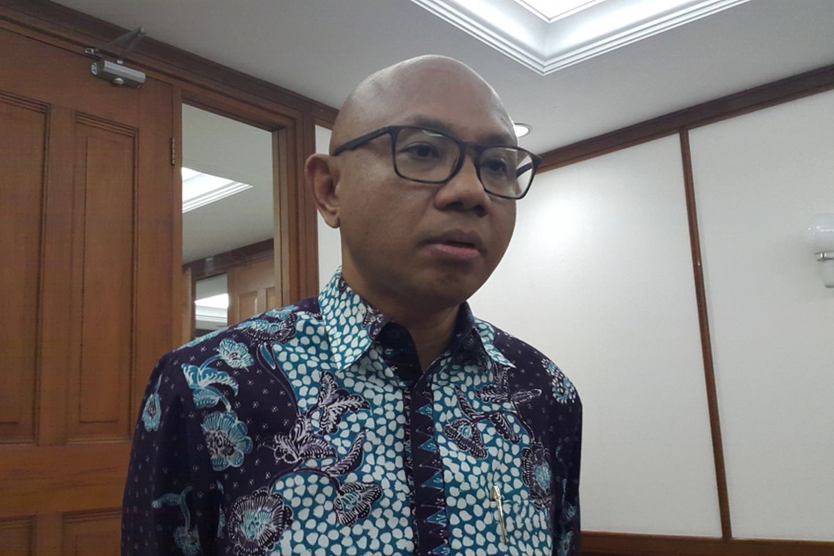Direktur Utama PT MRT Jakarta William P Sabandar di Balai Kota DKI Jakarta, Jalan Medan Merdeka Selatan, Senin (11/9/2017).
