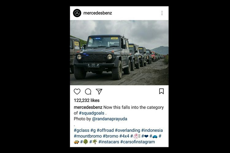 Foti dokumentasi komunitas Mercedes Jip Indonesia yang diunggah di akun Instagram Mercedes-Benz.