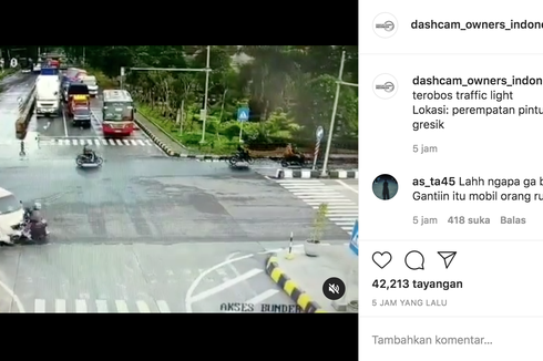 Kecelakaan di Persimpangan Gresik, Bukti Lampu Merah Belum Dianggap