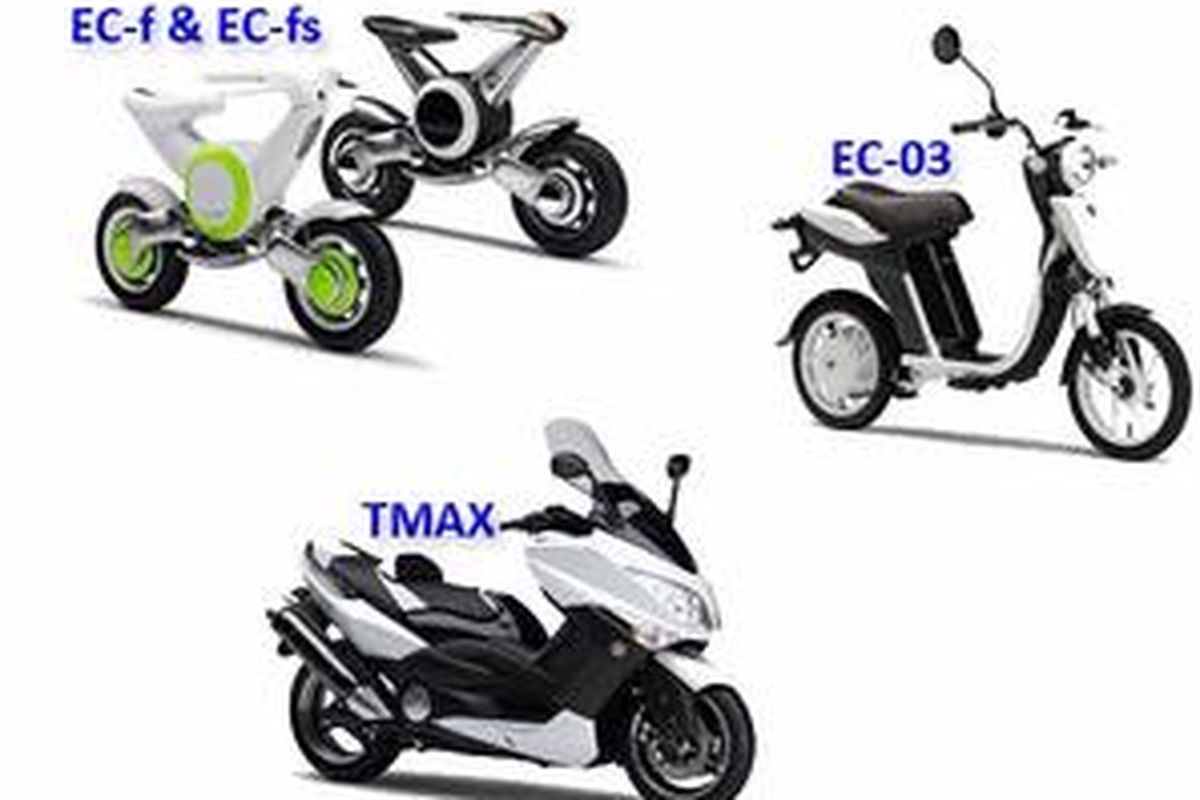 Yamaha menampilkan sepeda motor masa depan dengan dengan tenaga listrik.  