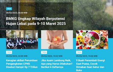 Artikel terpopuler Tren Minggu (9/3/2025).