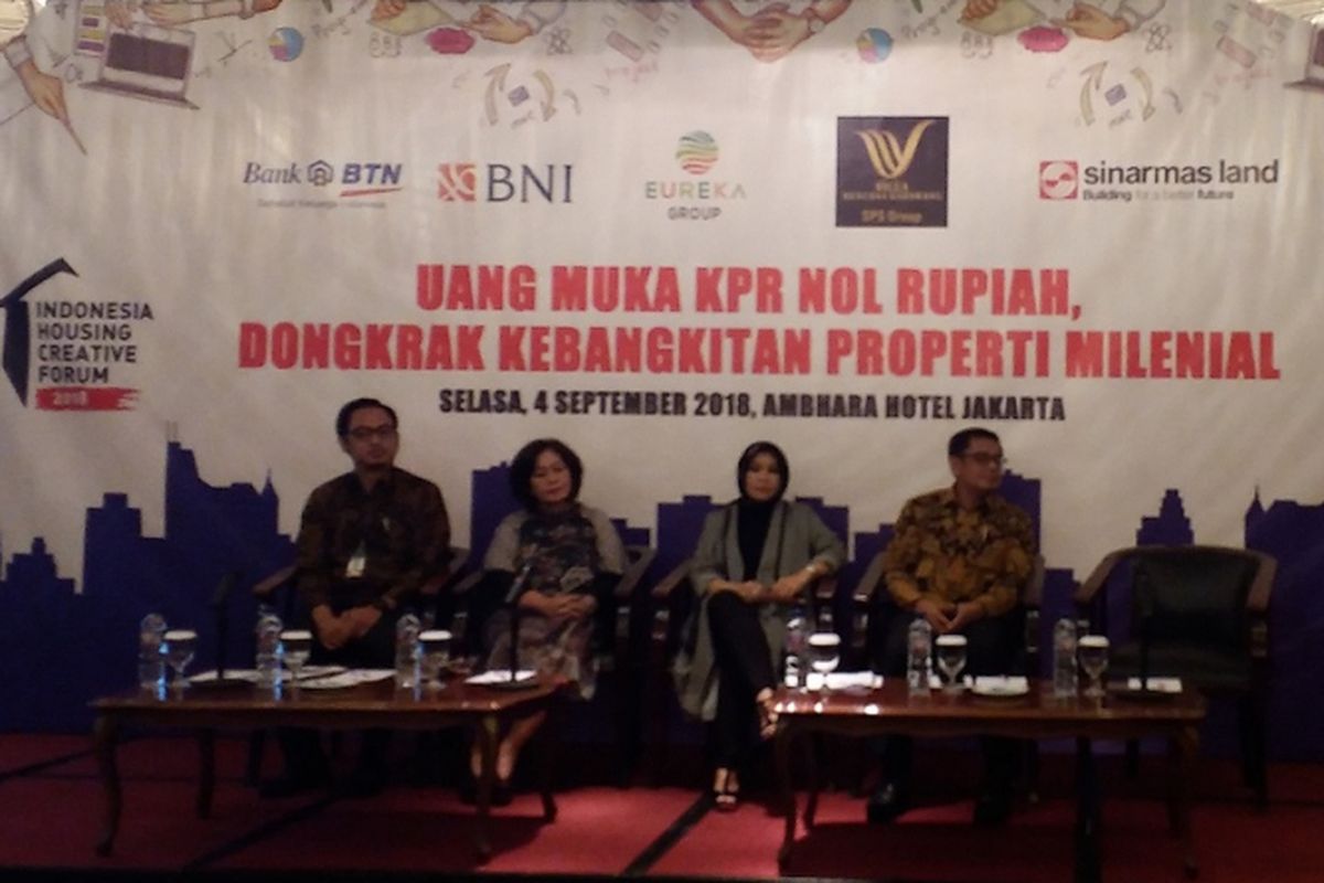 Diskusi Indonesia Housing and Creative Forum bertajuk Uang Muka KPR Nol Rupiah, Dongkrak Kebangkitan Properti Milenial, Selasa (4/9/2018) di Jakarta.